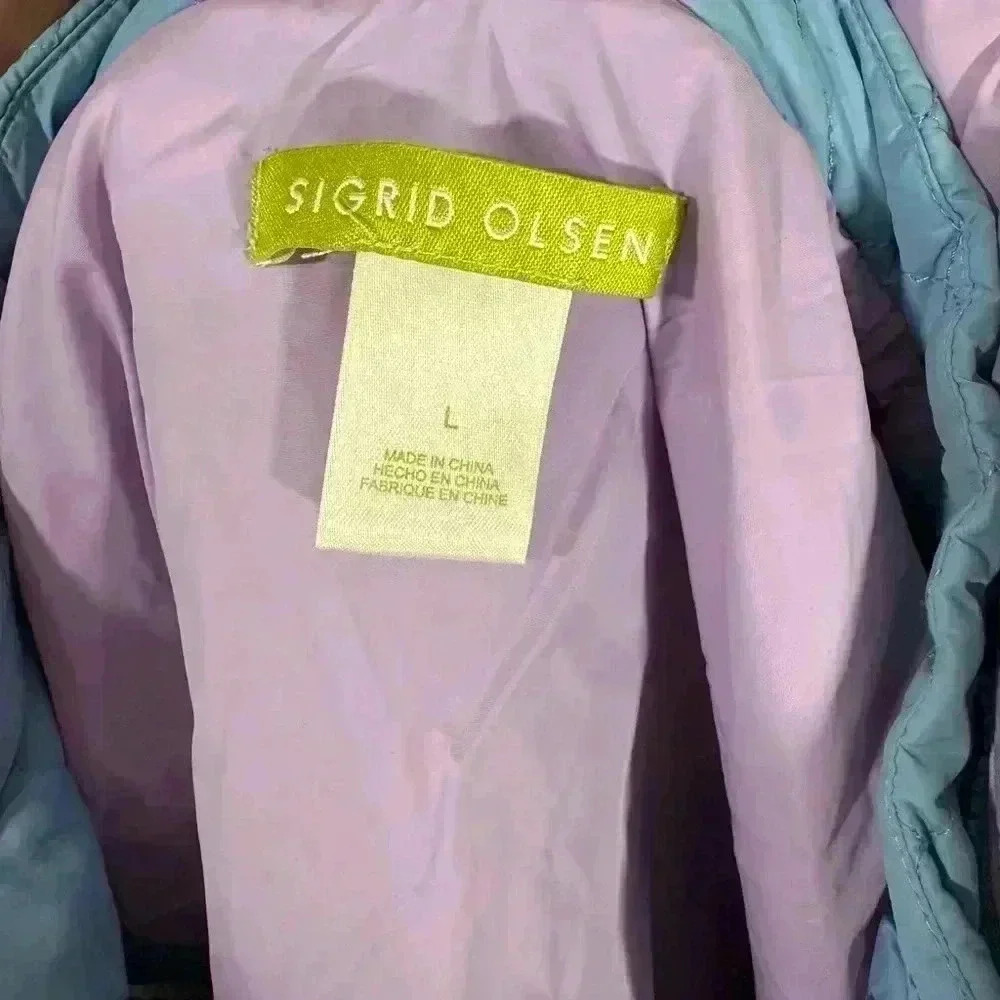 Sigrid‎ Olson Womens Lite Blue Hooded Quilted Vest - Picture 3 of 13